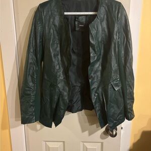H&M Dark Green Leather Jacket